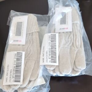 JustFab Cream Knit Gloves